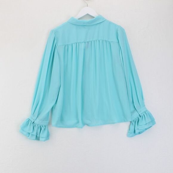 Riley Rae Ruffled Blouse Seafoam color - Picture 3 of 3